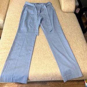 Size 6 Pale Blue LOFT Dress Pants Trousers Belted